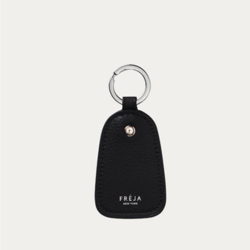 Freja Black Leather Keychain